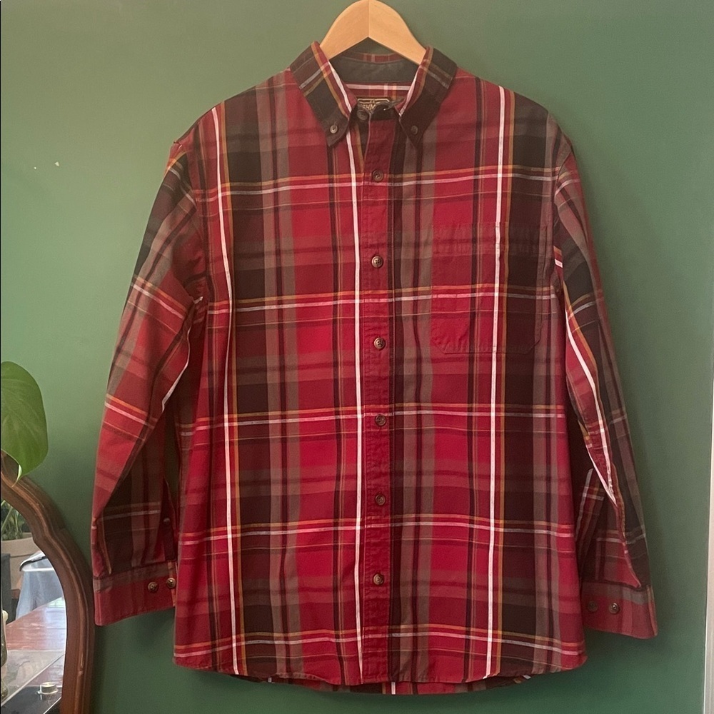 C.E. Schmidt Workwear Mens M Heavyweight Workshirt Red, Black & White Plaid